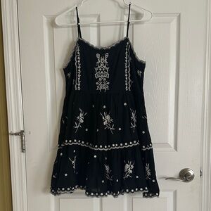 Urban outfitters Black and White Embroidered Dress